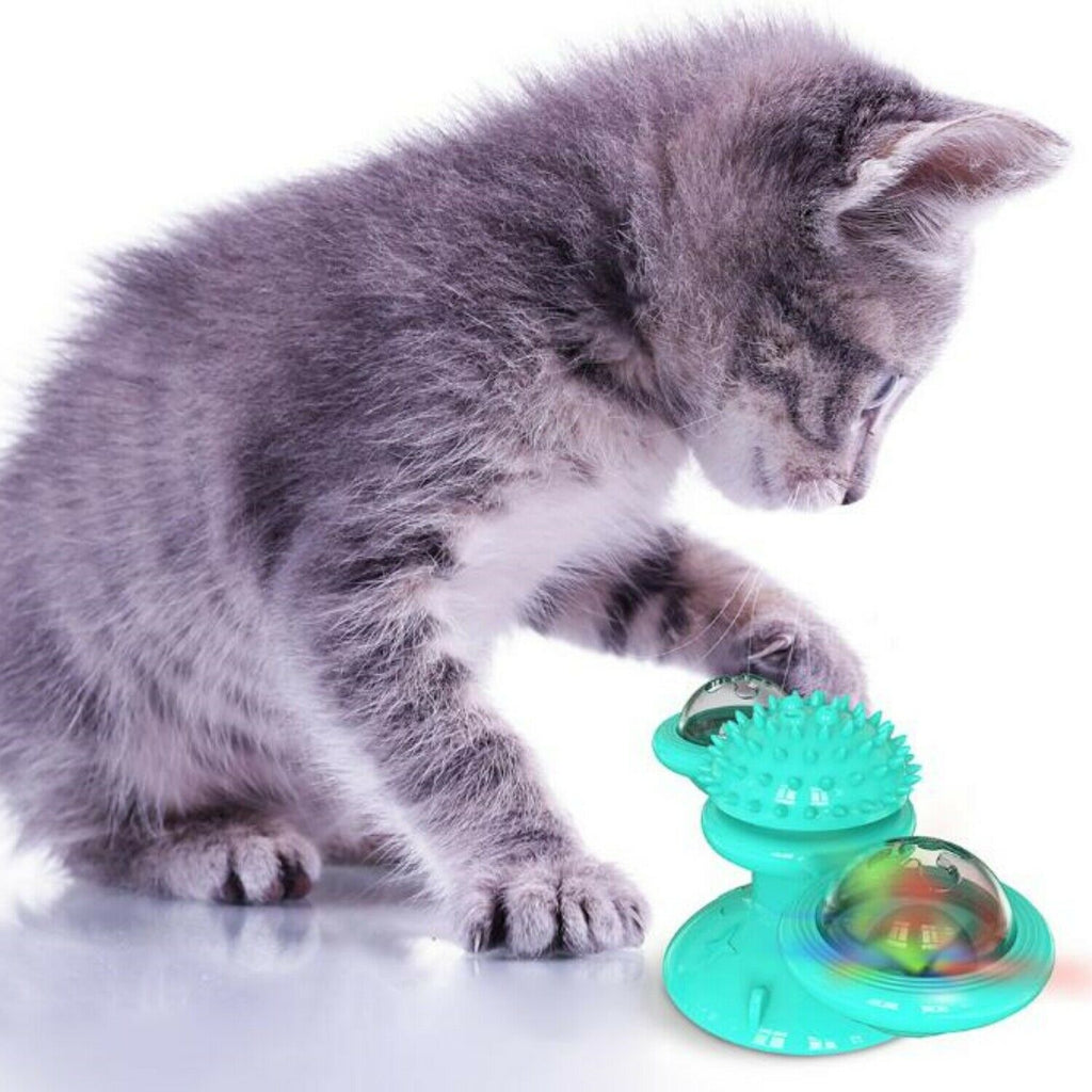 Interactive Windmill Cat Toy with Suction Cup Base