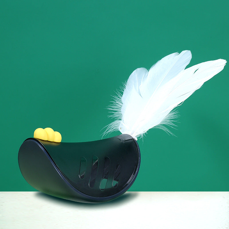 Interactive Cat Tumbler Toy with Goose Feather
