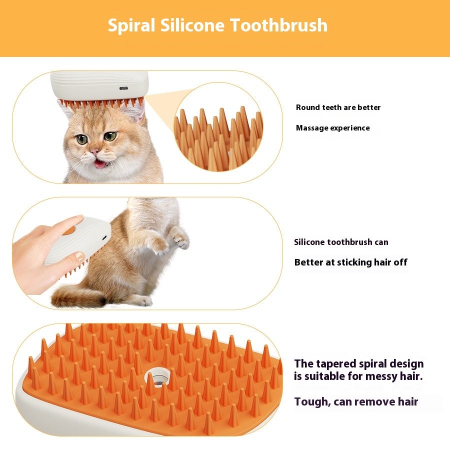 Rechargeable Pet Grooming Comb with Steam Spray