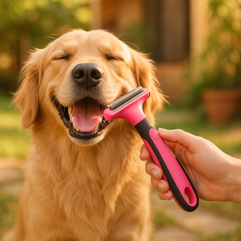 Ergonomic Dog and Cat Grooming Comb - lifestyle