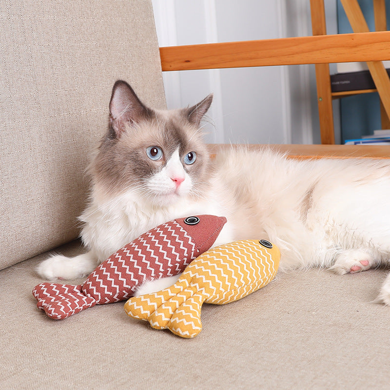 Cute Fish Pillow Toy for Cats