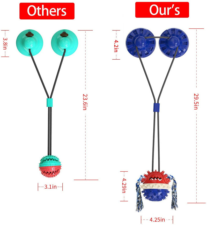 Indestructible Suction Cup Dog Chew Toy for Large Dogs