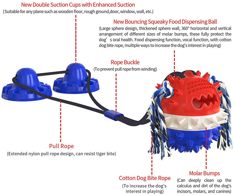 Indestructible Suction Cup Dog Chew Toy for Large Dogs
