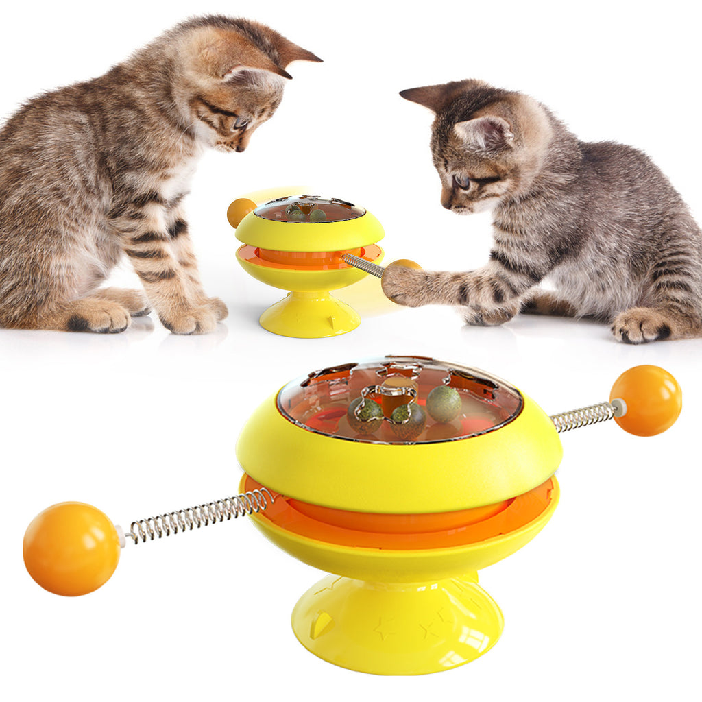 Interactive Cat Toy with Catnip and Rotating Elements