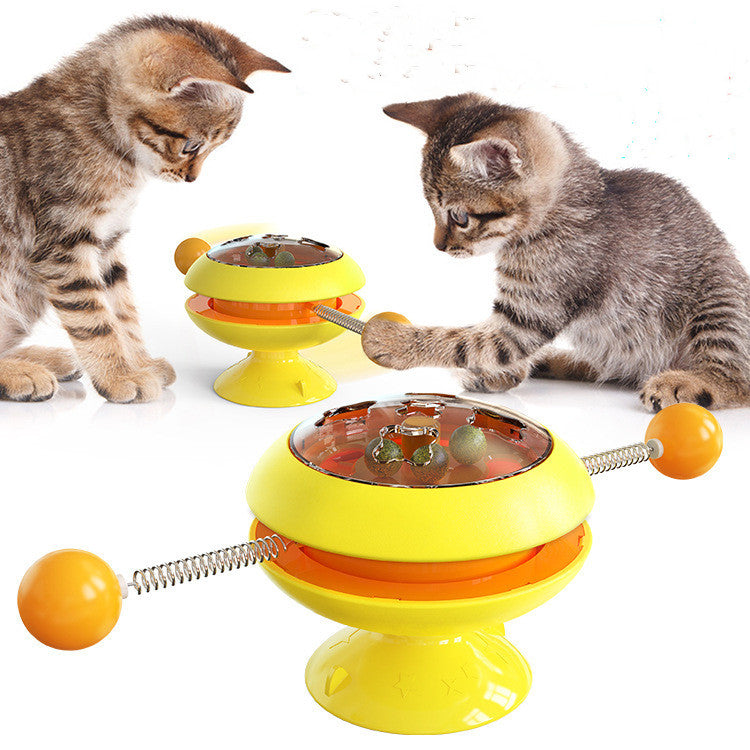 Interactive Cat Toy with Catnip and Rotating Elements