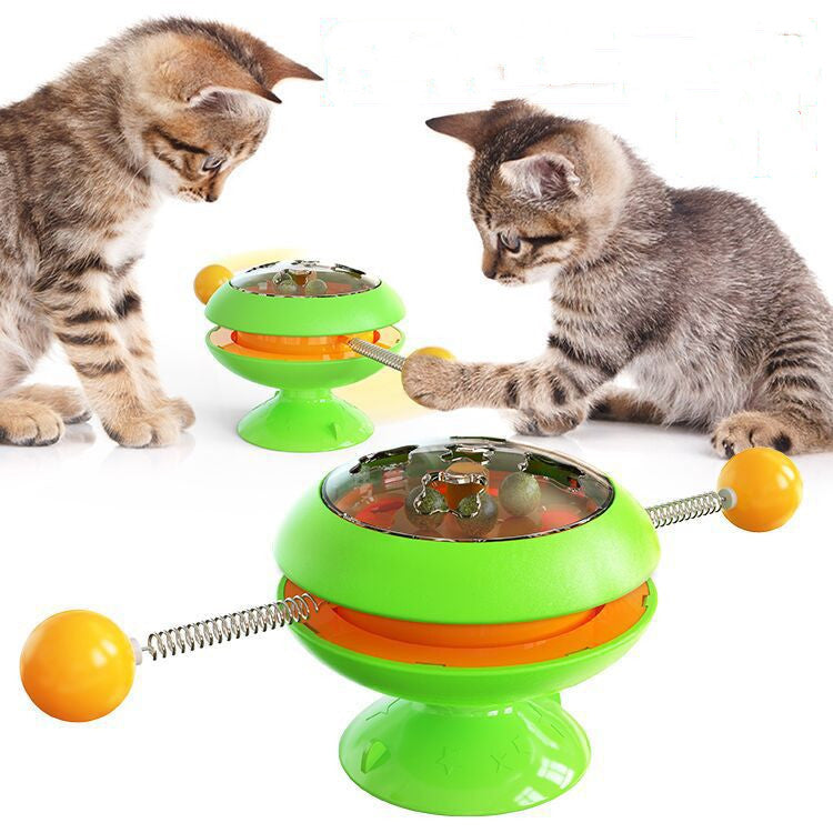 Interactive Cat Toy with Catnip and Rotating Elements