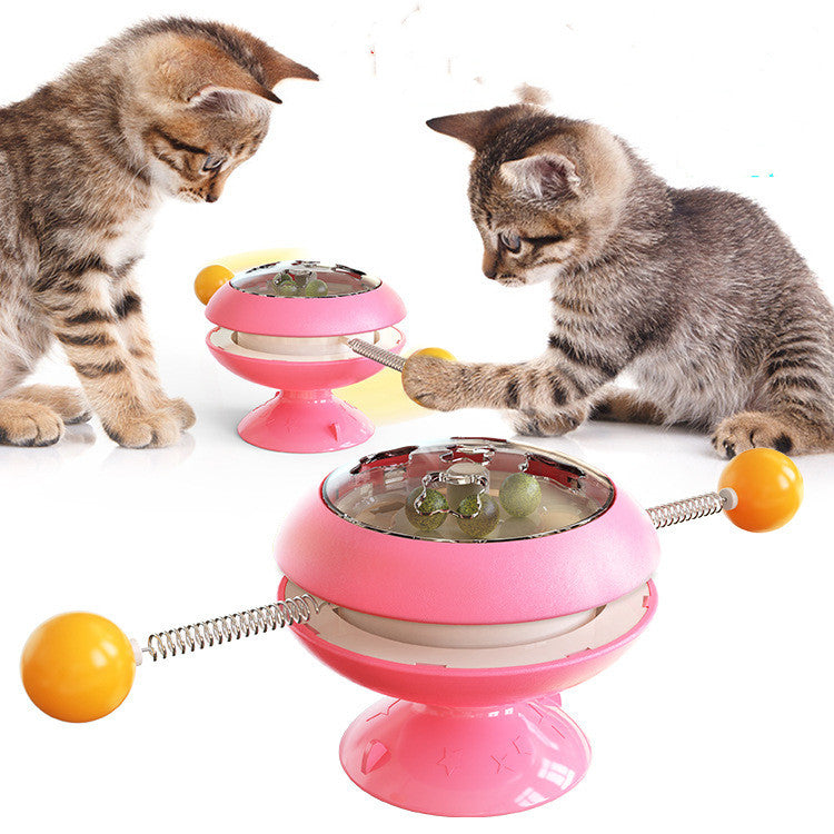 Interactive Cat Toy with Catnip and Rotating Elements