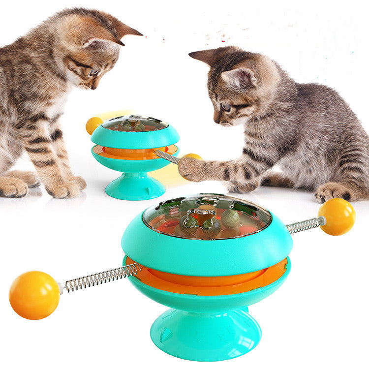 Interactive Cat Toy with Catnip and Rotating Elements