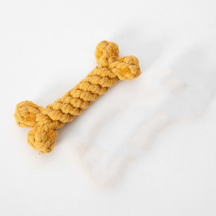 Squeaky Bone Chew Toy - Yellow