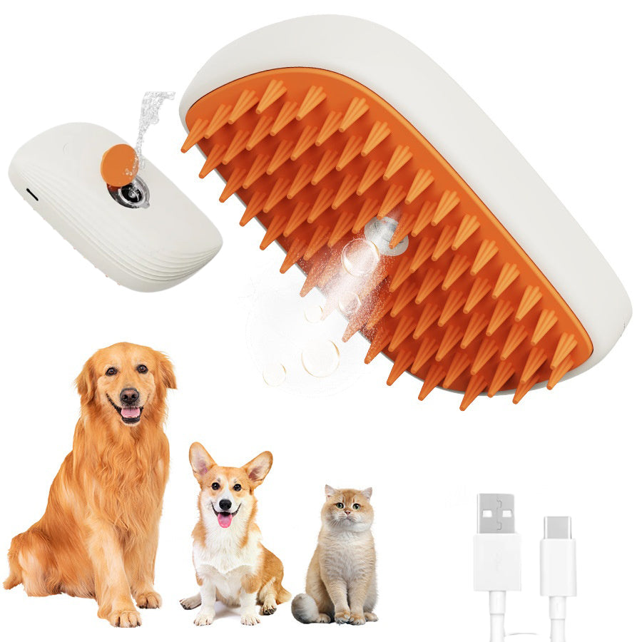 Rechargeable Pet Grooming Comb with Steam Spray