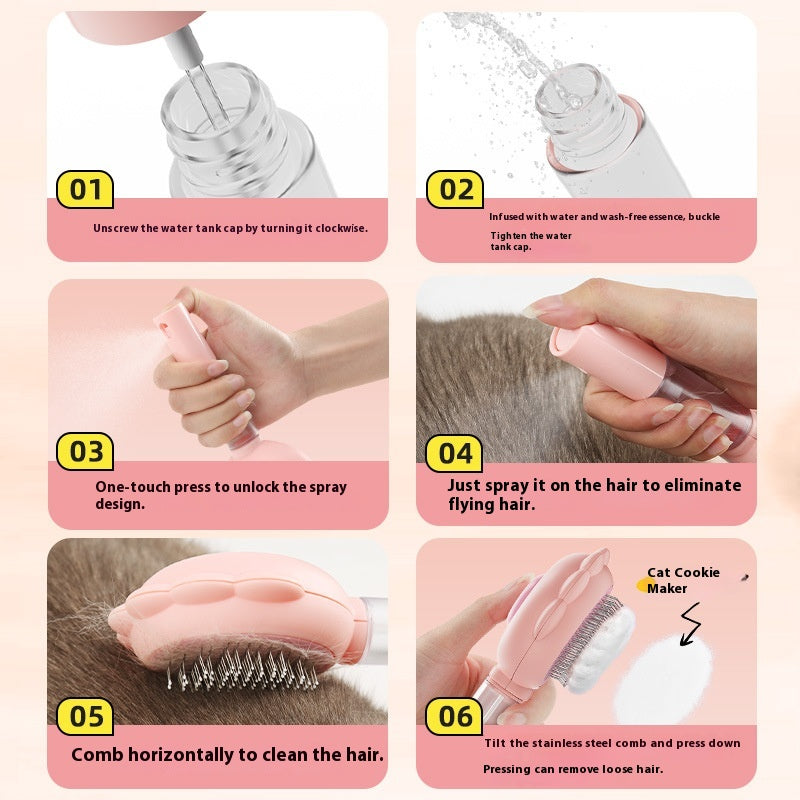 Self-Cleaning Dog Brush with Spray