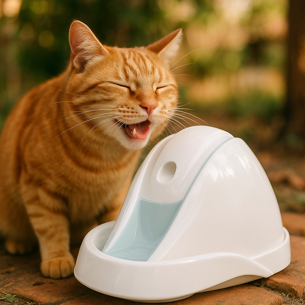 Pet cat leaking food toy - lifestyle