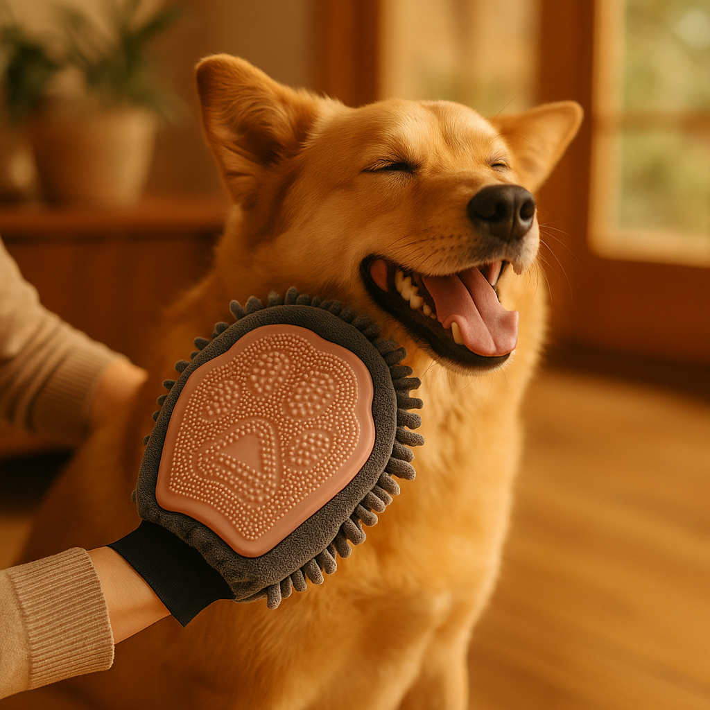 2-in-1 Pet Grooming Glove and Bathing Brush - lifestyle
