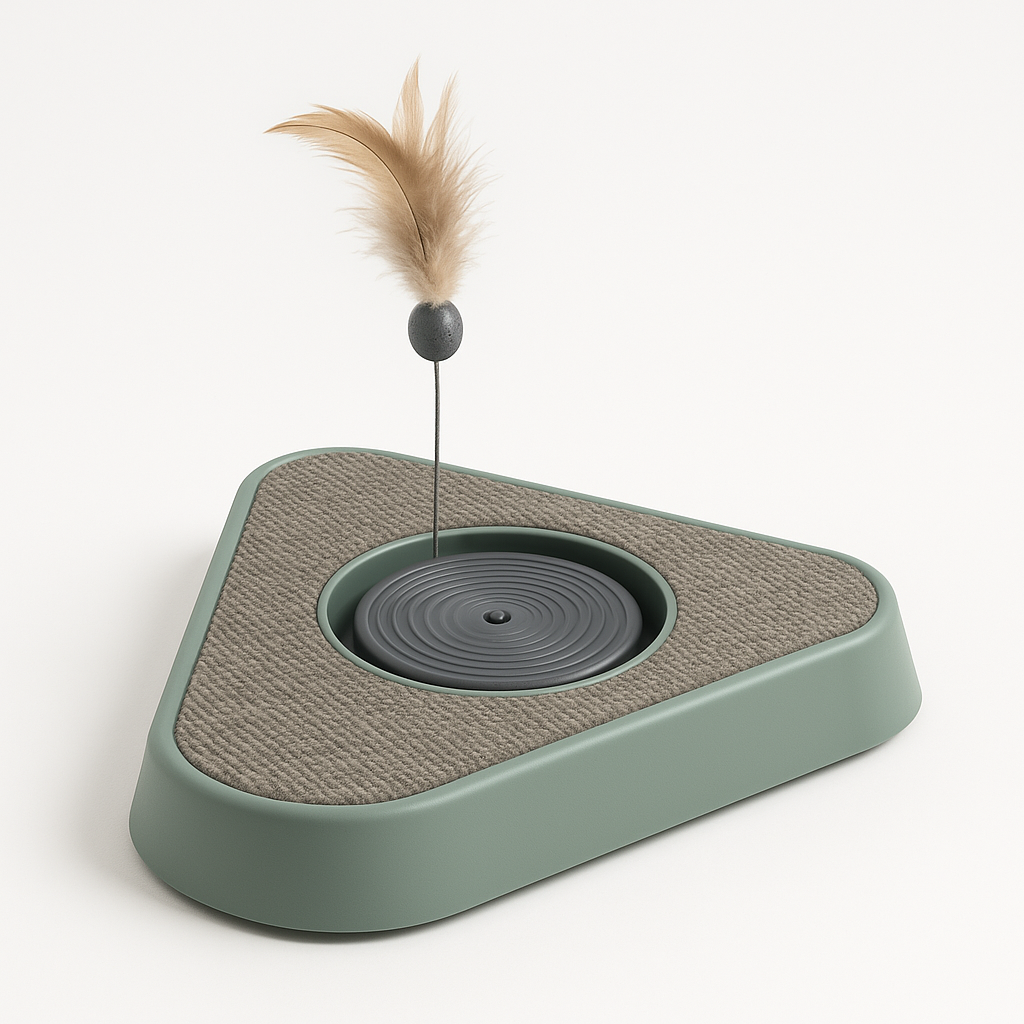 Interactive Triangle Turntable Cat Toy