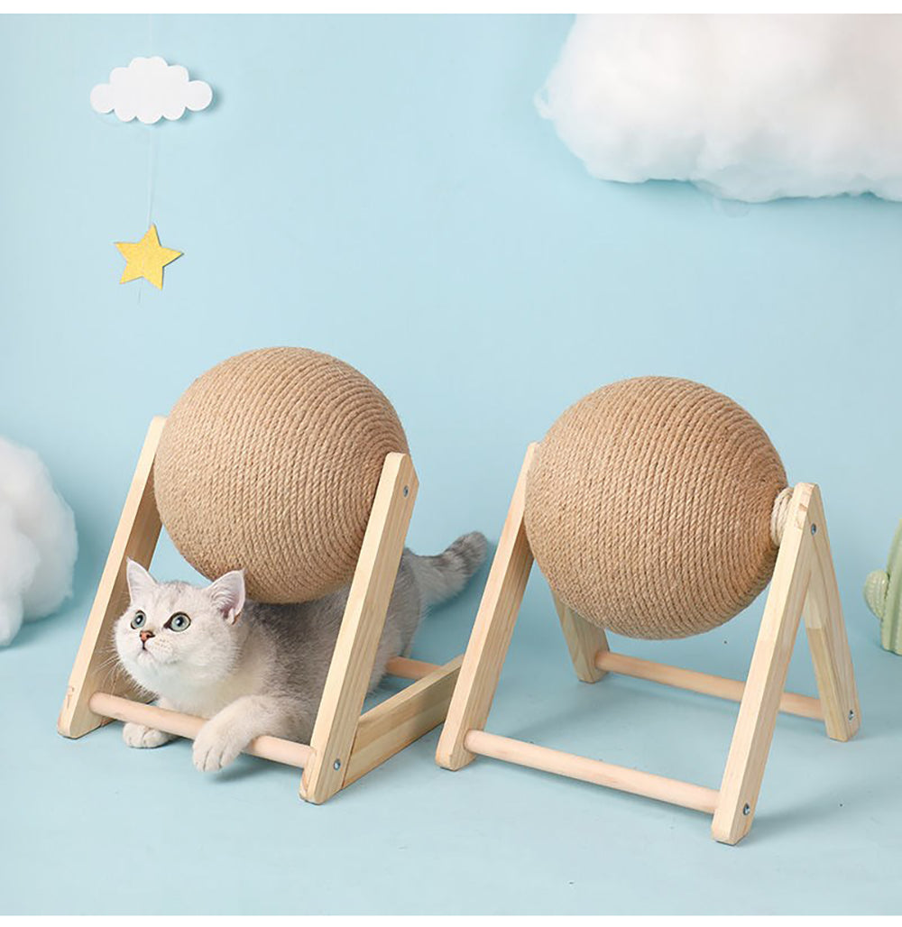 Sisal Scratching Post with Engaging Ball for Cats