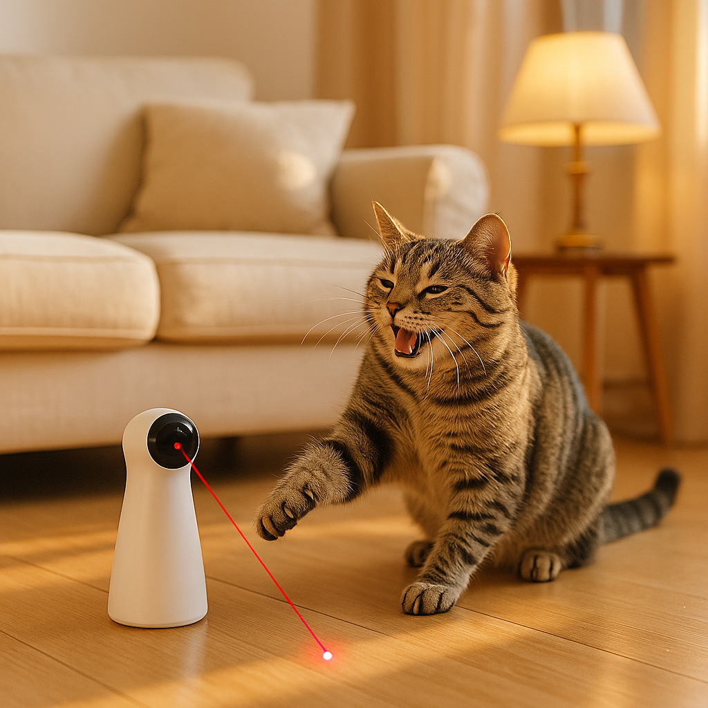 Automatic Laser Cat Toy Bear Laser Cat Toy LED Red Laser Cat Cat Toy - lifestyle