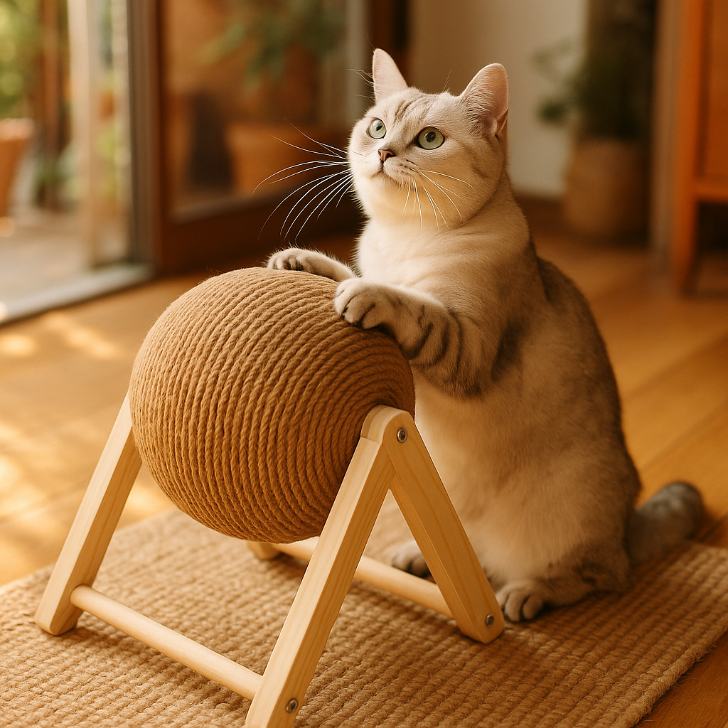 Professional Vertical Cat Toy Sisal Cat Catching Ball - lifestyle