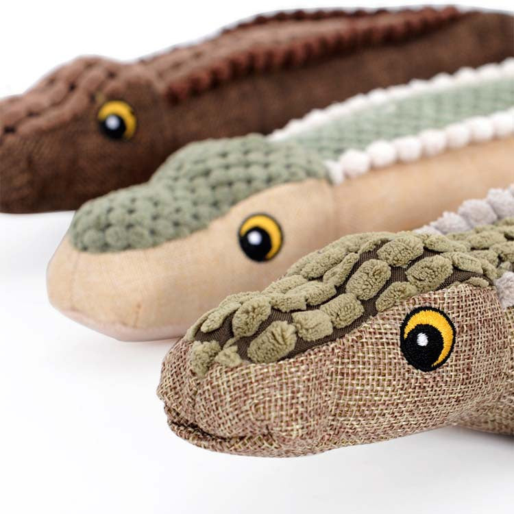 Squeaky Plush Crocodile Dog Toy