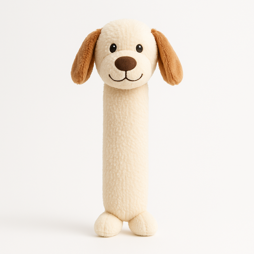 Cute Plush Dog Toy with Squeaker