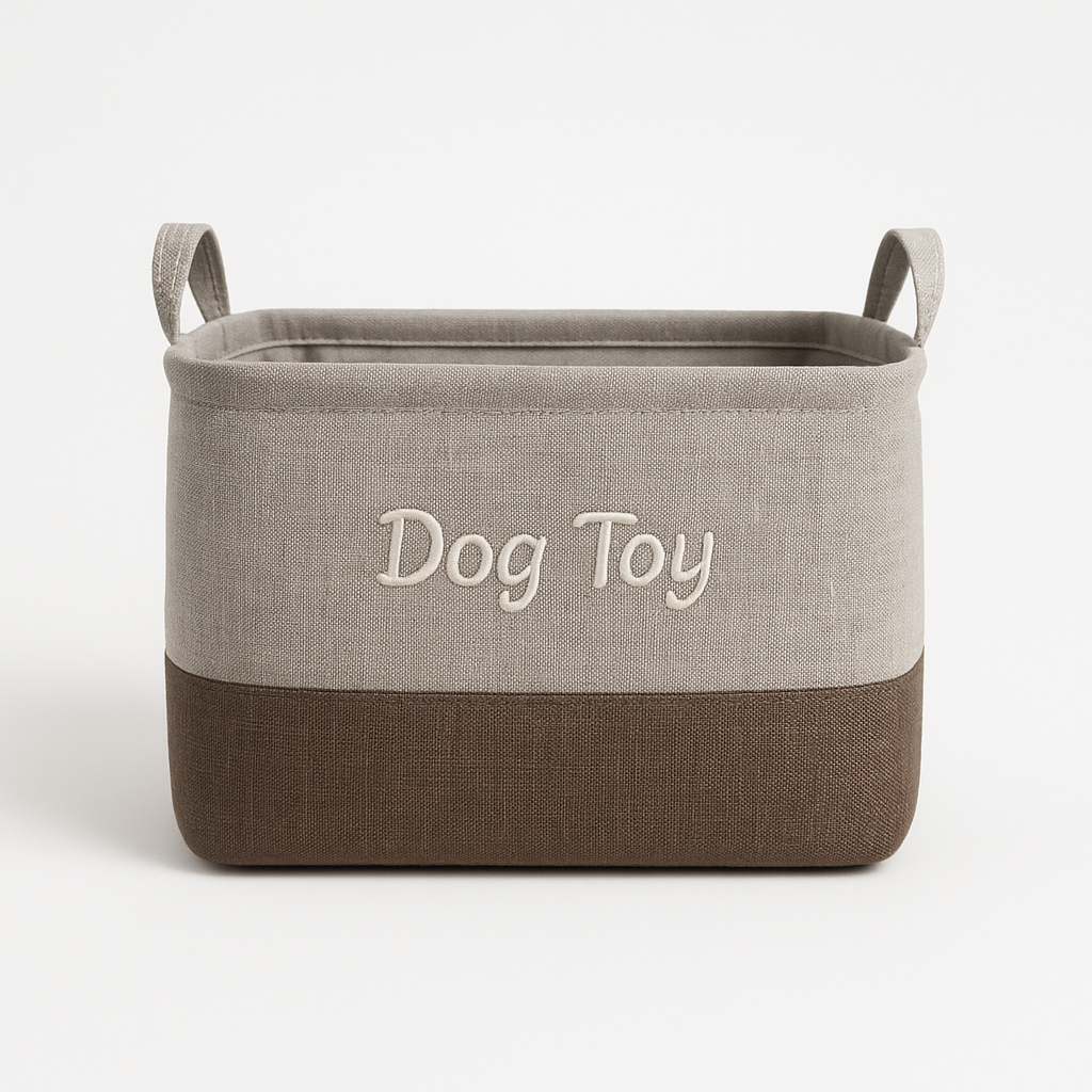 Stylish Linen Dog Toy Basket
