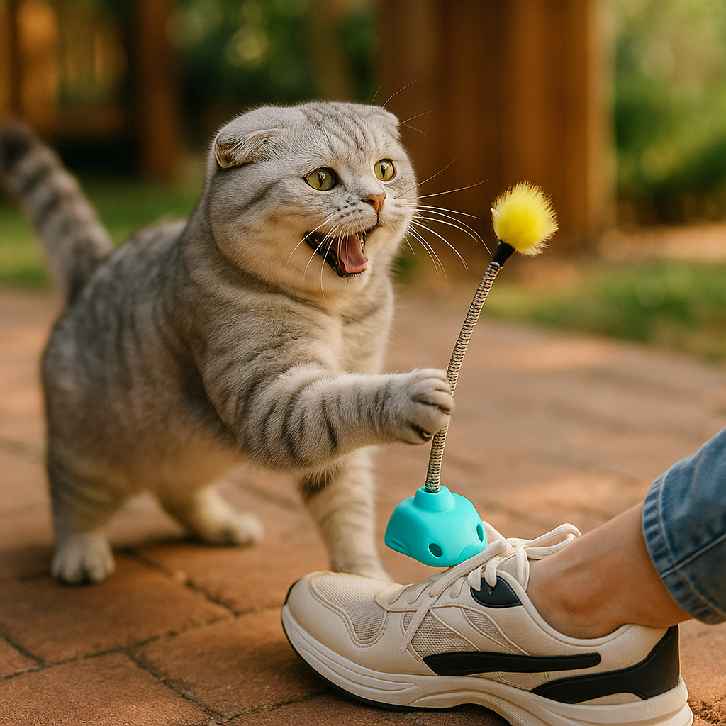 Cat Toy Funny Cat Stick with Strong Feathers - lifestyle