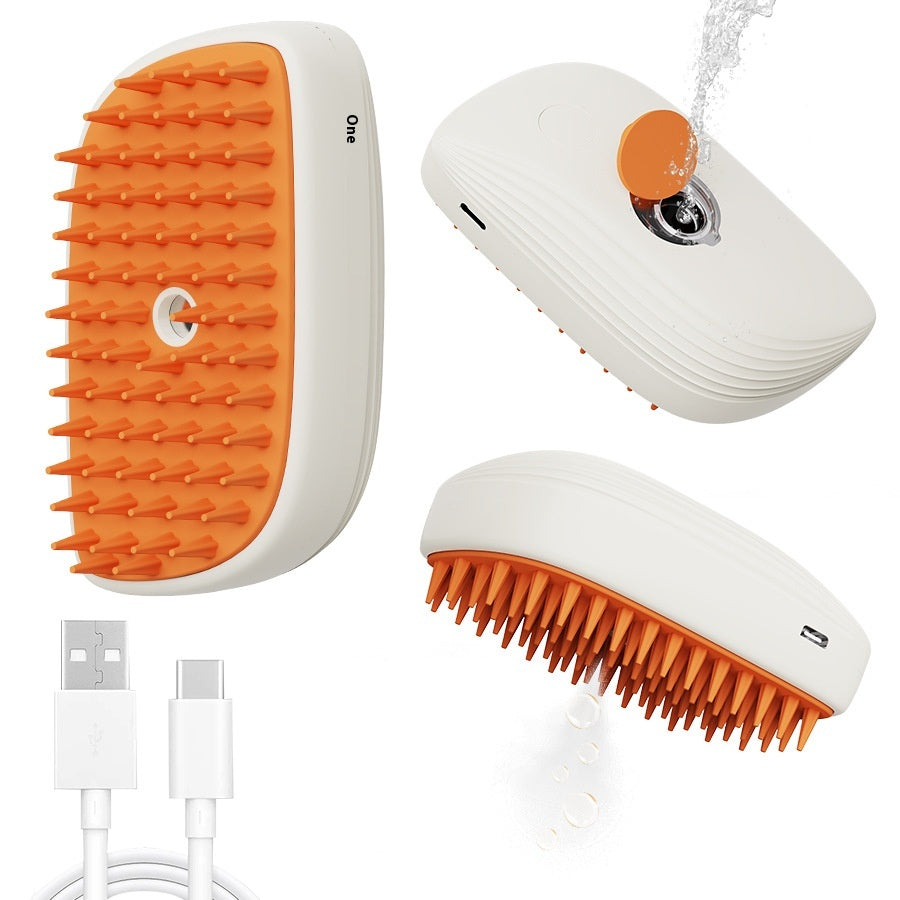 Rechargeable Pet Grooming Comb with Steam Spray