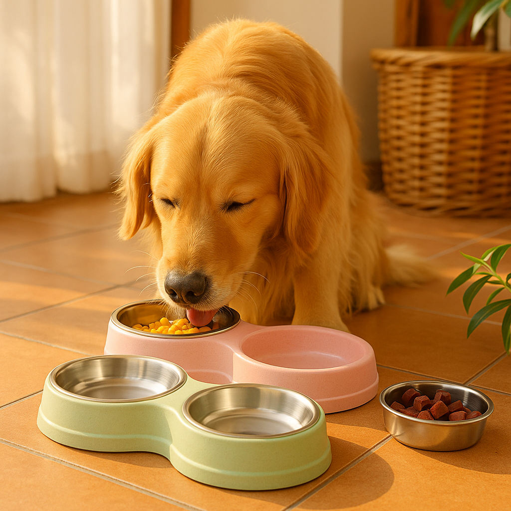 Double Pet Bowls for Food and Water - lifestyle