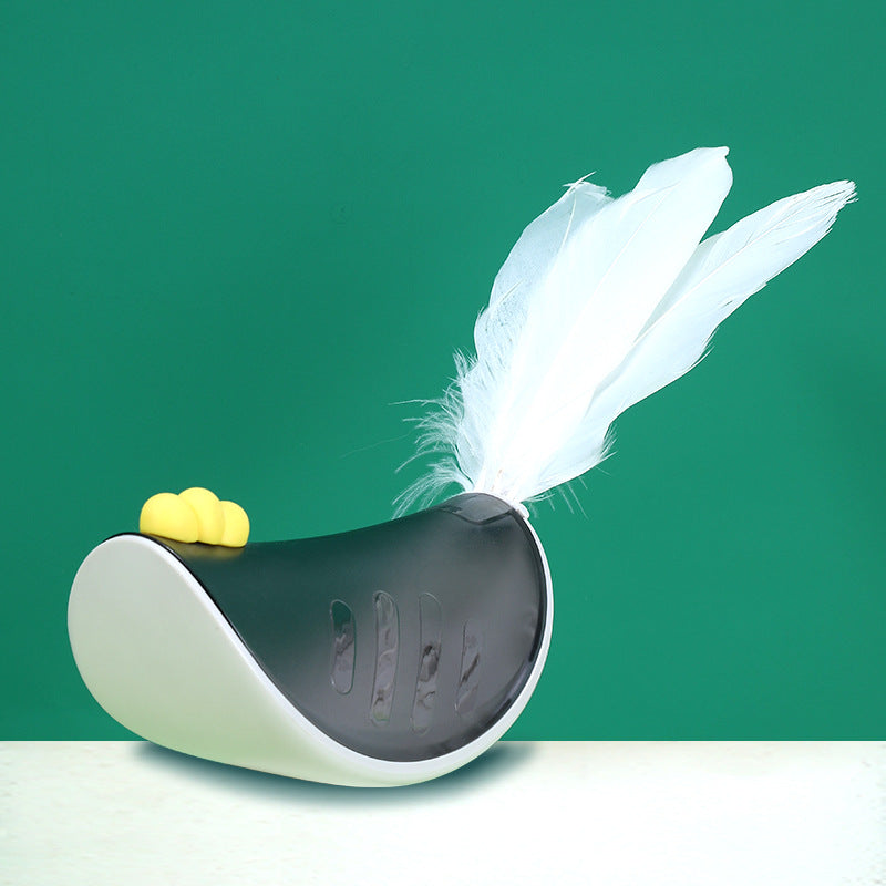 Interactive Cat Tumbler Toy with Goose Feather