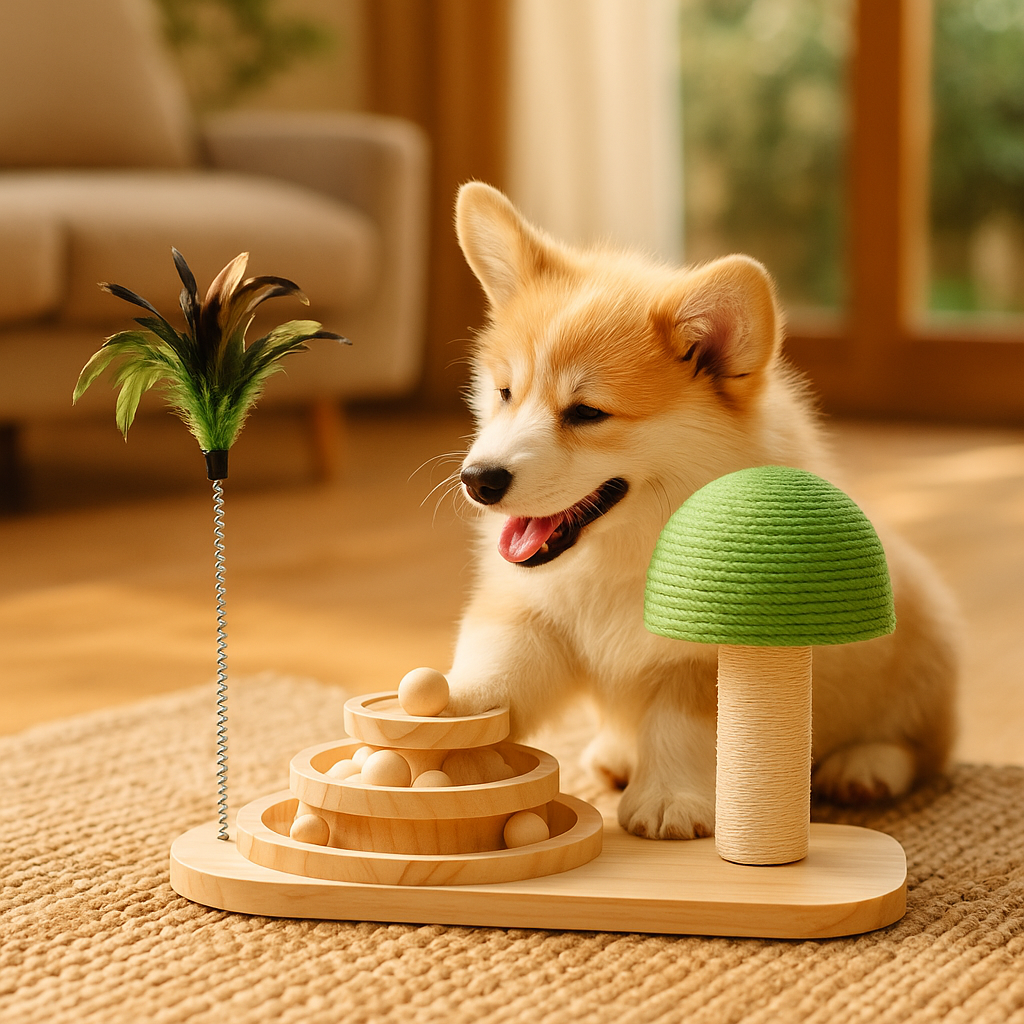 Interactive Cat Tree with Sisal Balls - lifestyle