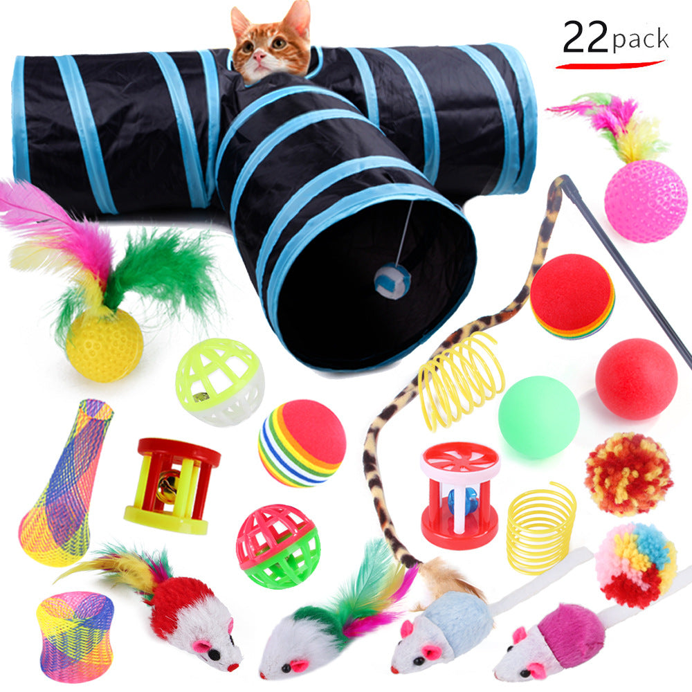 Fun Cat Tunnel Play Set with 22 Accessories