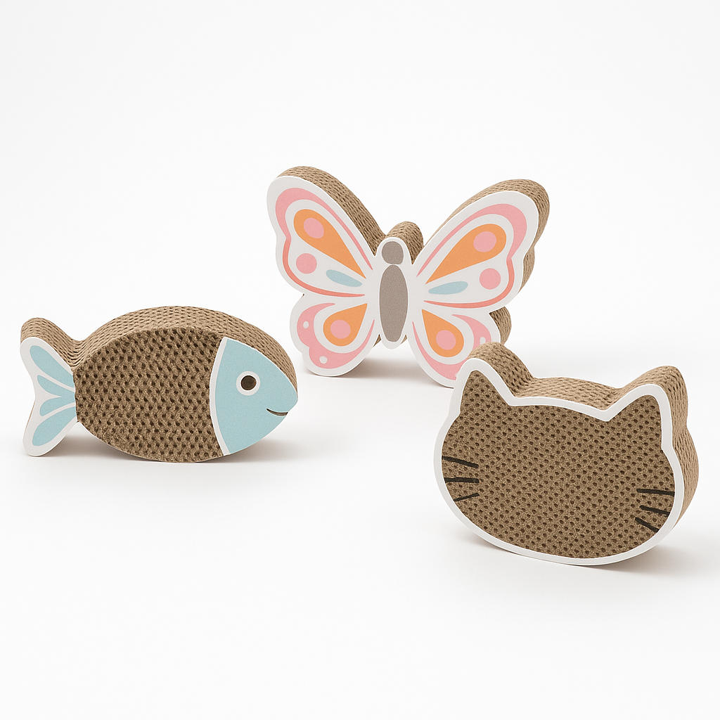 Fun Corrugated Cat Scratchers in Charming Designs