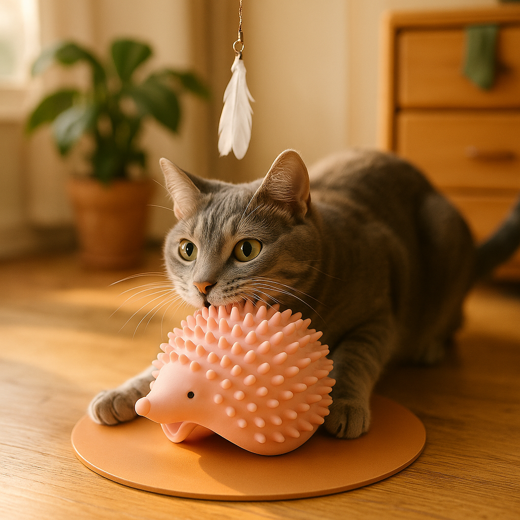 New Pet Toy Hedgehog Cat Corner Tickler Cat Mint Hair Remover Cat Toy Supplies Cat Toys Cat Massage Ball - lifestyle