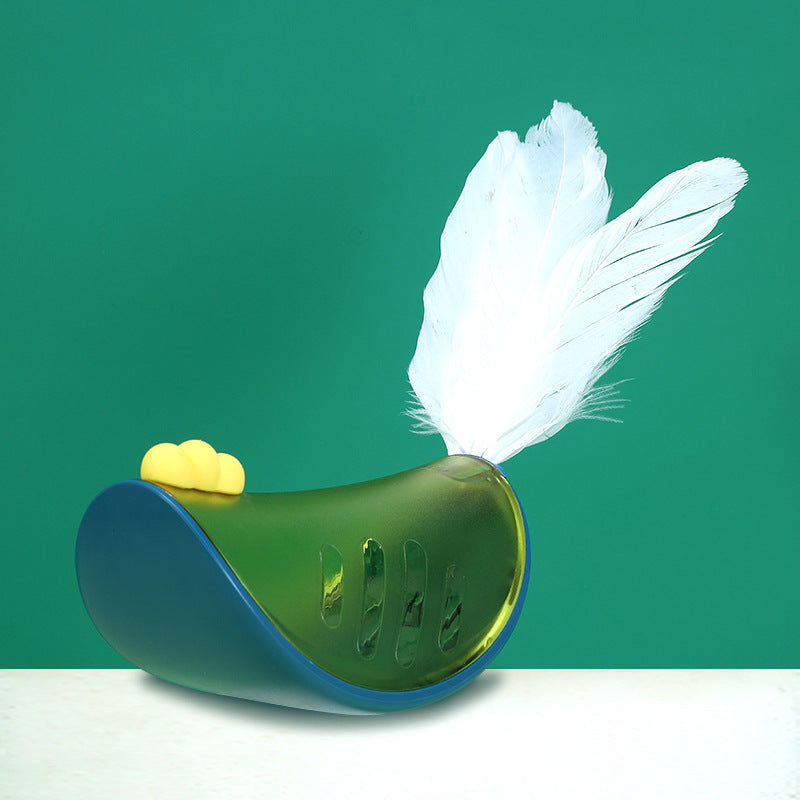Interactive Cat Tumbler Toy with Goose Feather