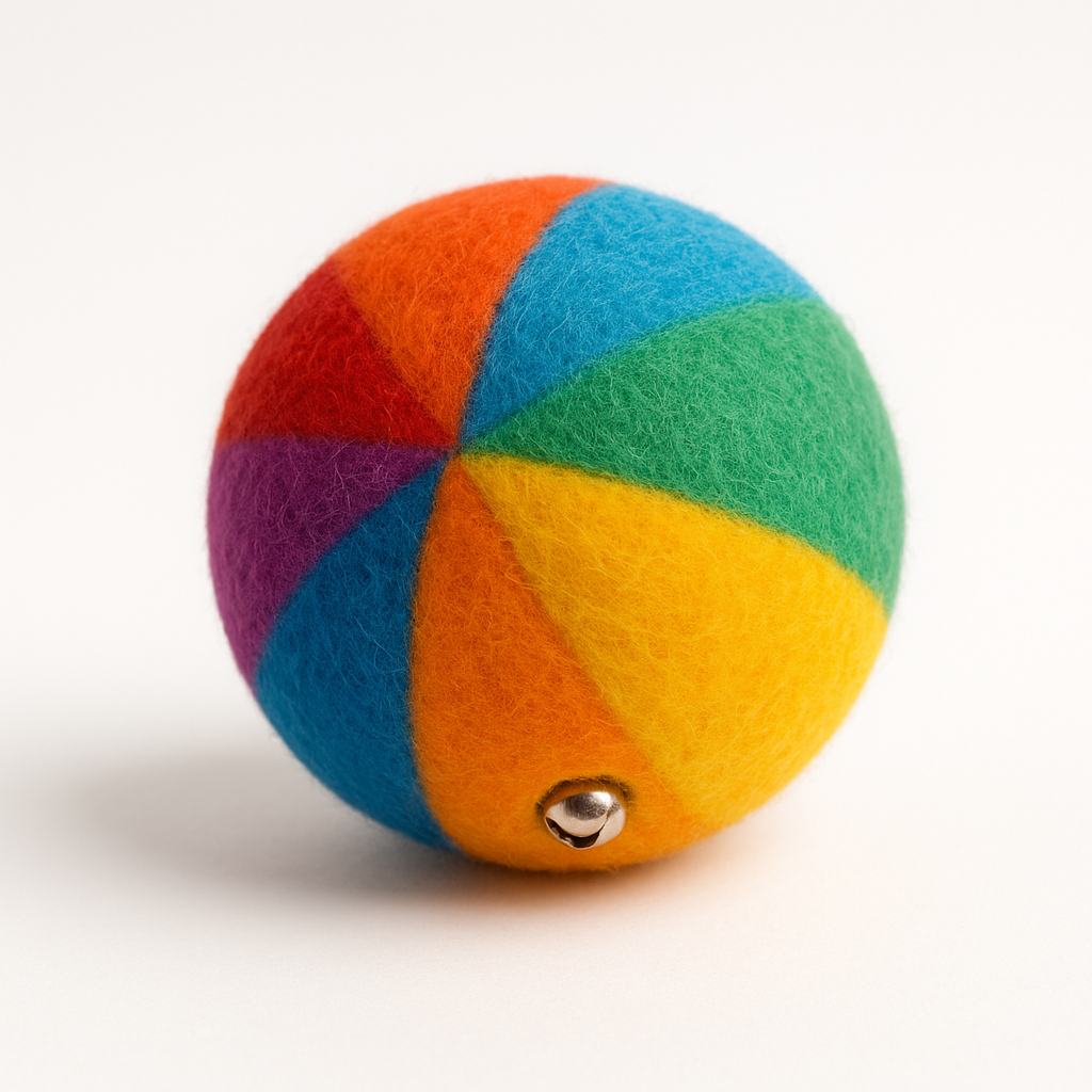 Colorful Felt Cat Toy Ball with Bell