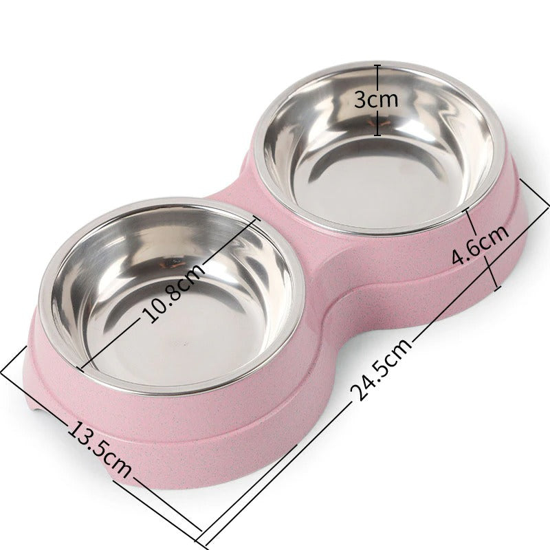 Double Pet Bowls for Food and Water