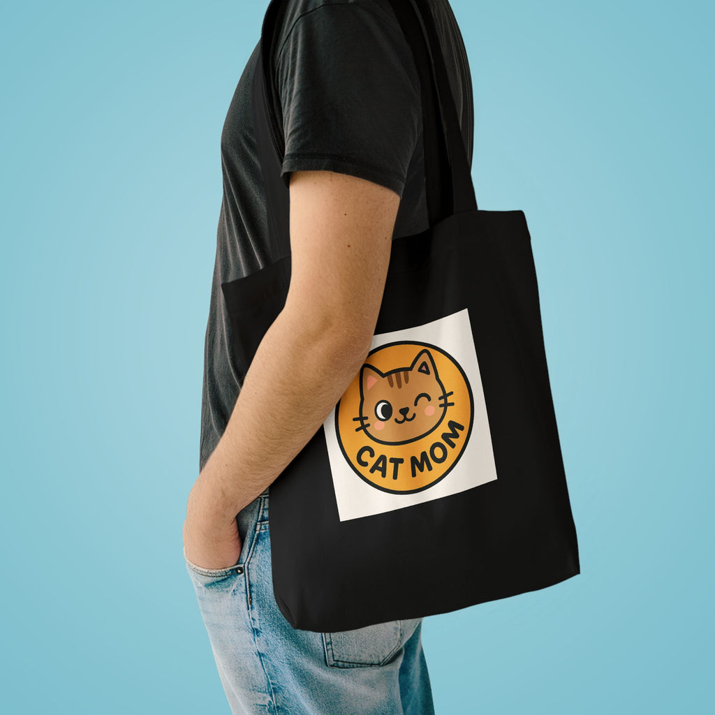 Cat Mom Canvas Tote Bag