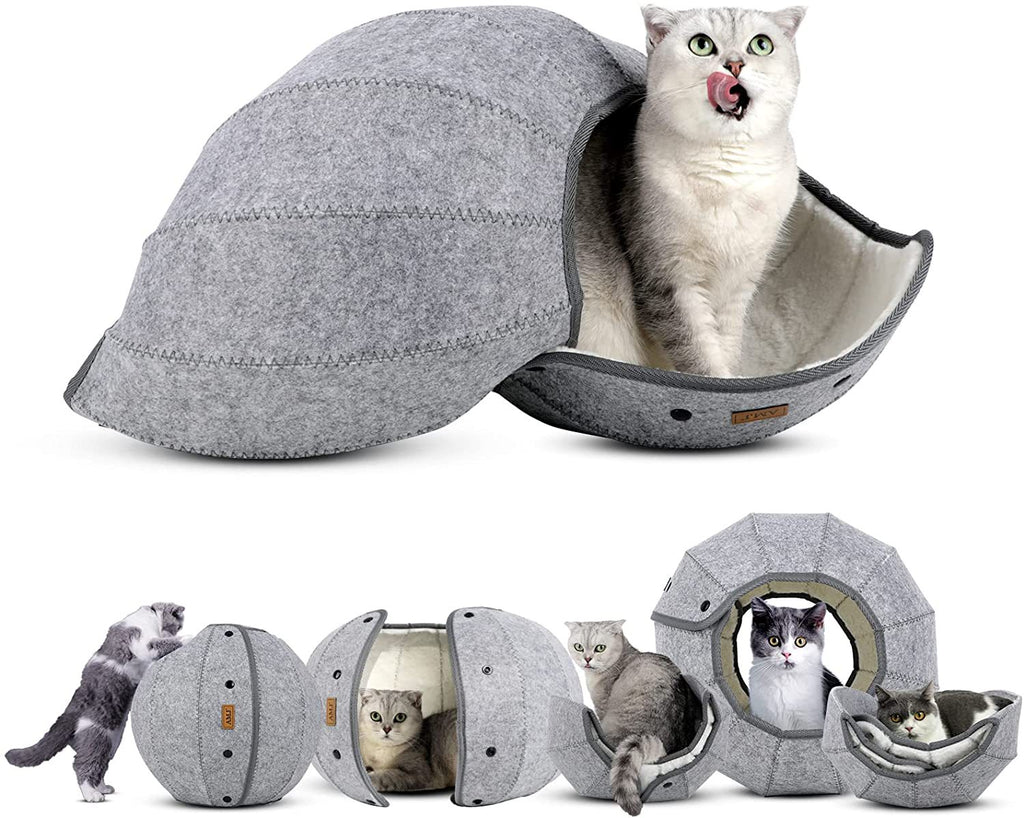 Foldable Cat Tunnel & Cave Bed for Play and Relaxation