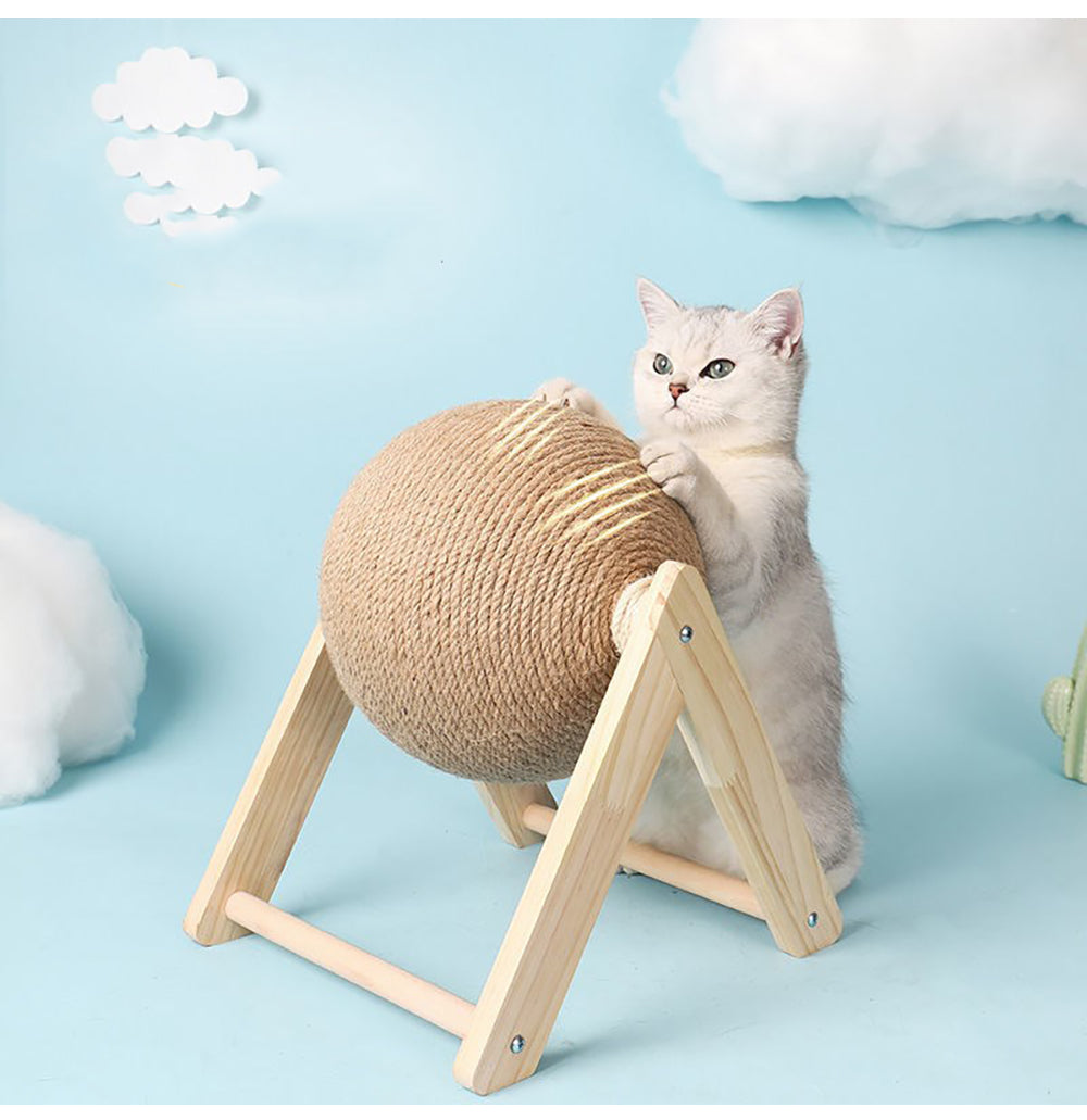 Sisal Scratching Post with Engaging Ball for Cats