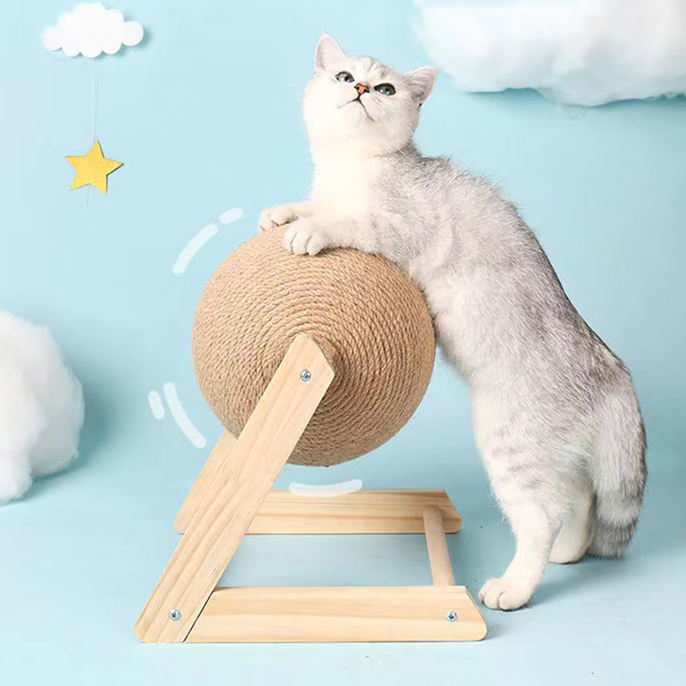 Sisal Scratching Post with Engaging Ball for Cats