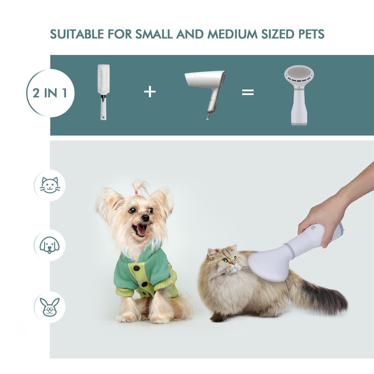 Pet Hair Dryer & Slicker Brush for Effortless Grooming