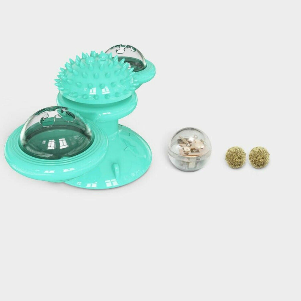 Interactive Windmill Cat Toy with Suction Cup Base