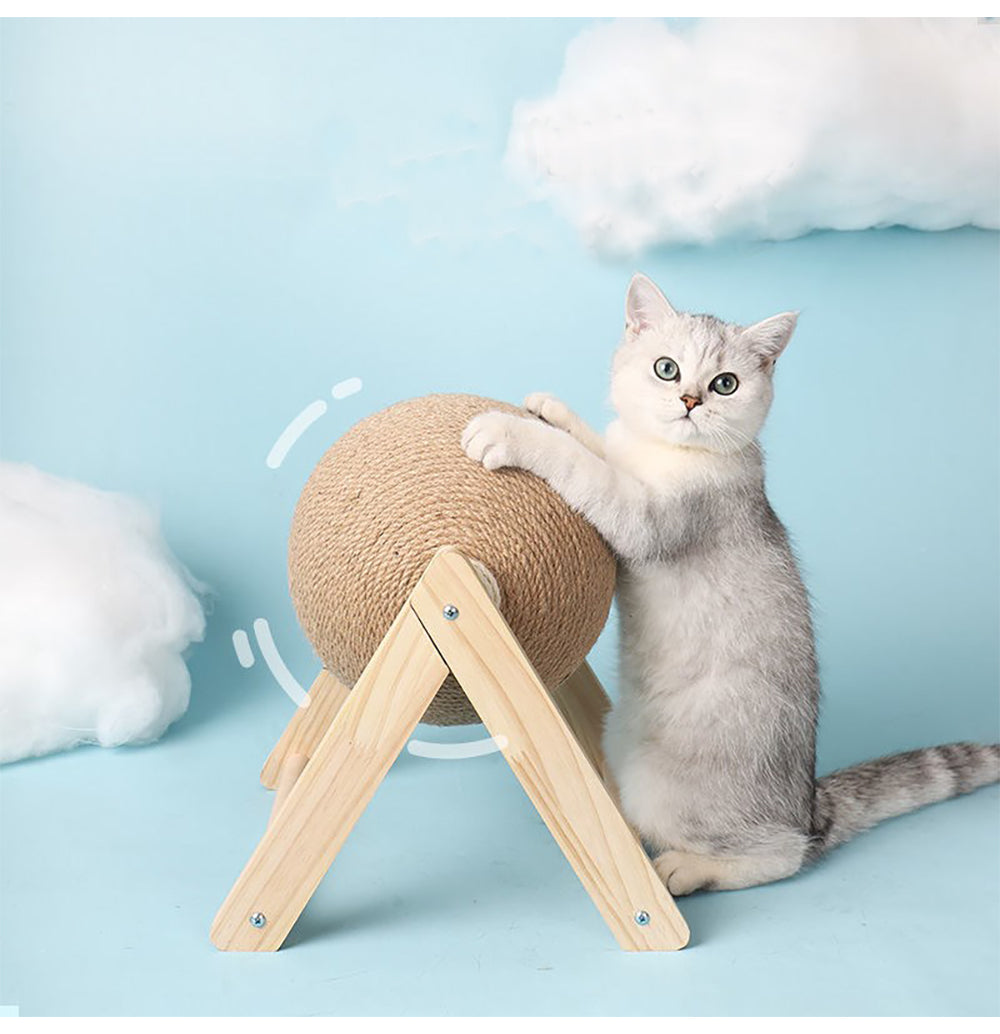 Sisal Scratching Post with Engaging Ball for Cats