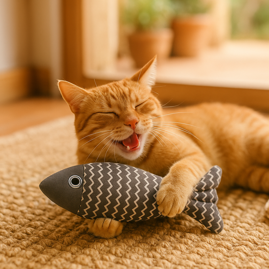Cat Toy Funny Cat Linen Fish Pillow Self-hey Cat - lifestyle