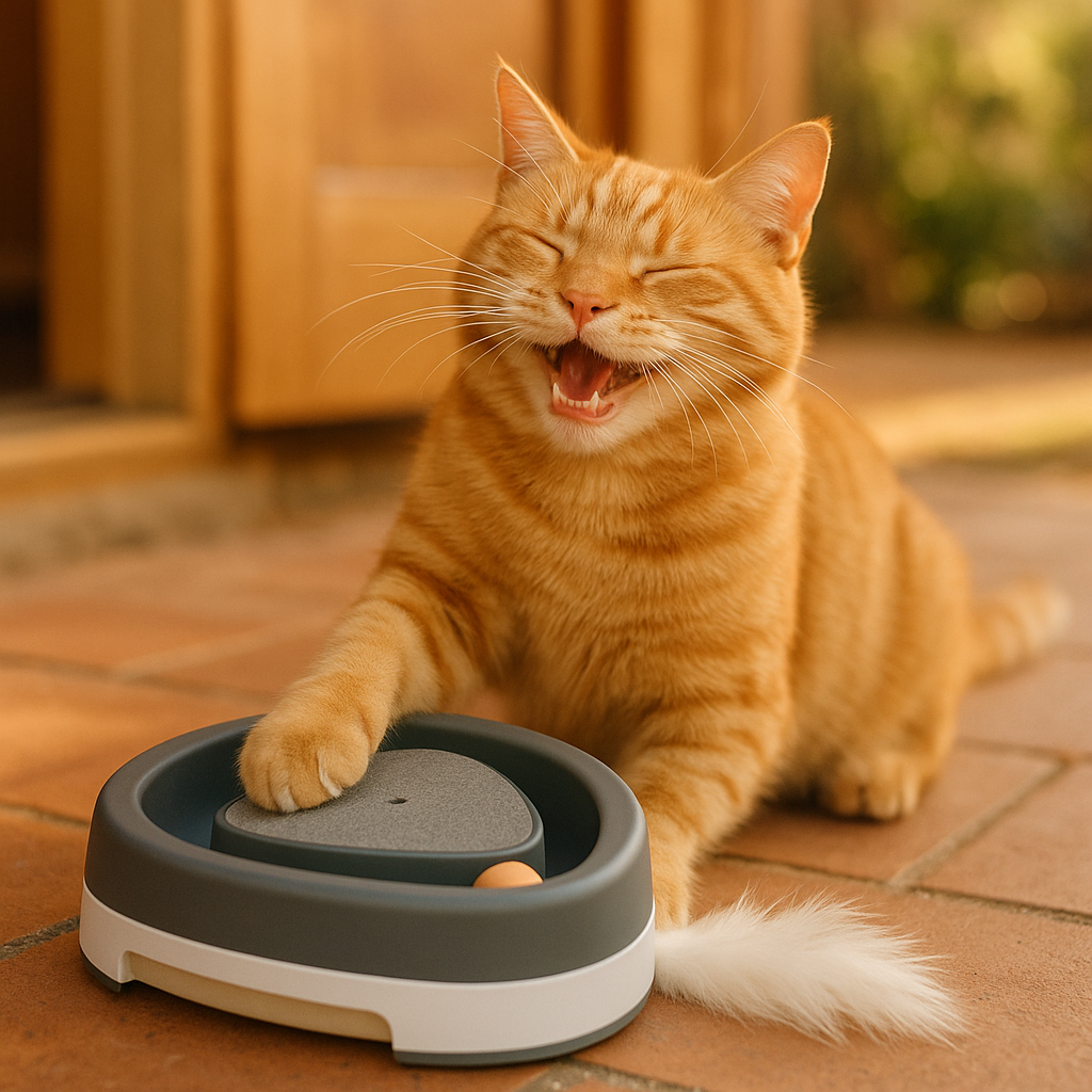 Pet Cat Self-hey Toy Smart Funny Cat Triangle Turntable Electric Toy Cat Scratcher - lifestyle