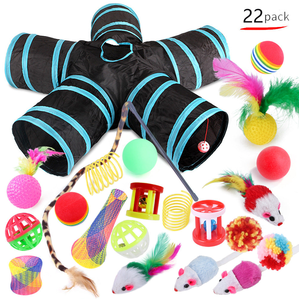Fun Cat Tunnel Play Set with 22 Accessories