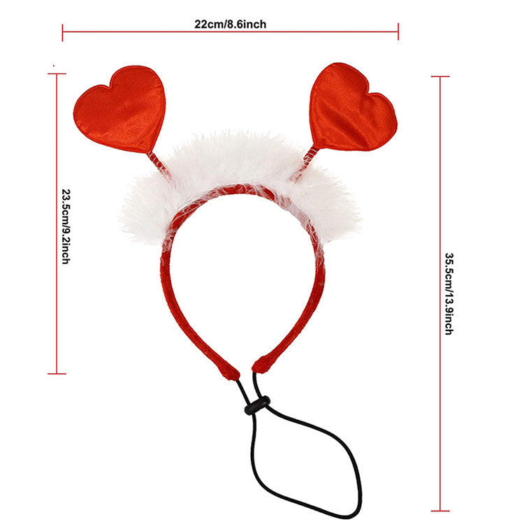 Valentine's Day Pet Hairband and Scarf Set