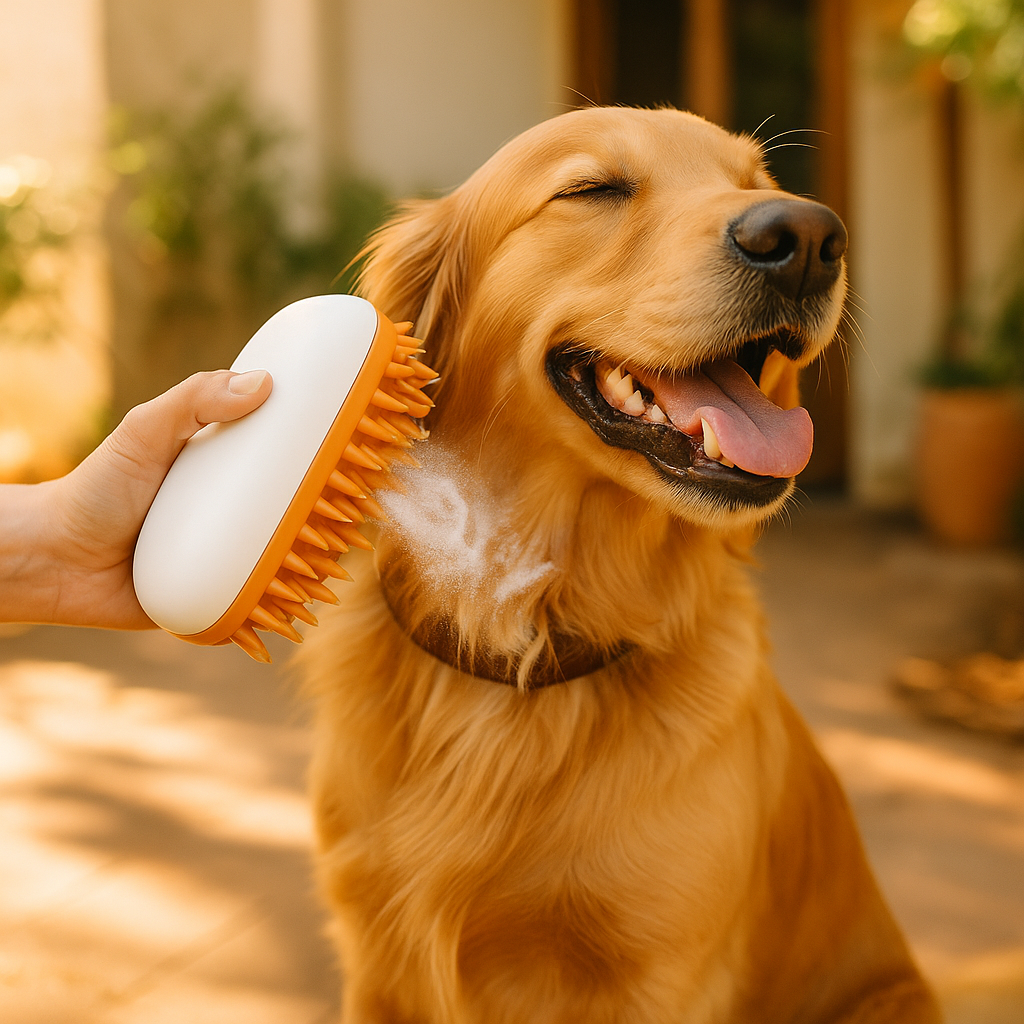 Rechargeable Pet Grooming Comb with Steam Spray - lifestyle