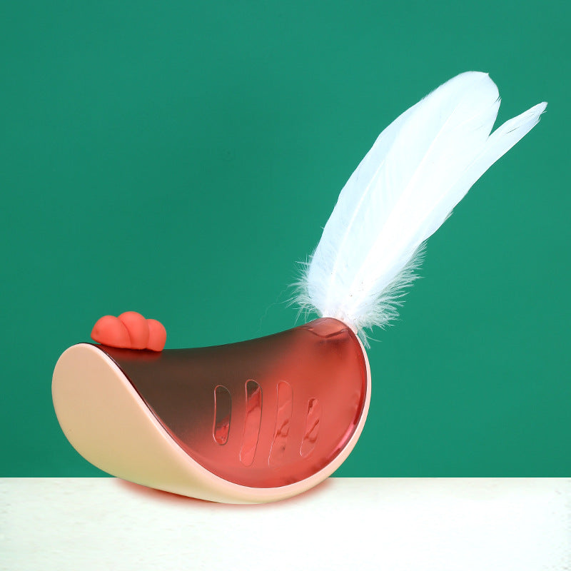 Interactive Cat Tumbler Toy with Goose Feather