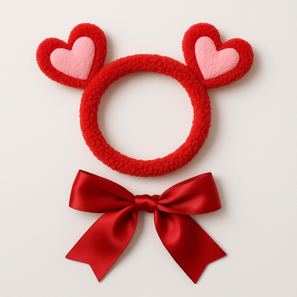 Valentine's Day Pet Hairband and Scarf Set