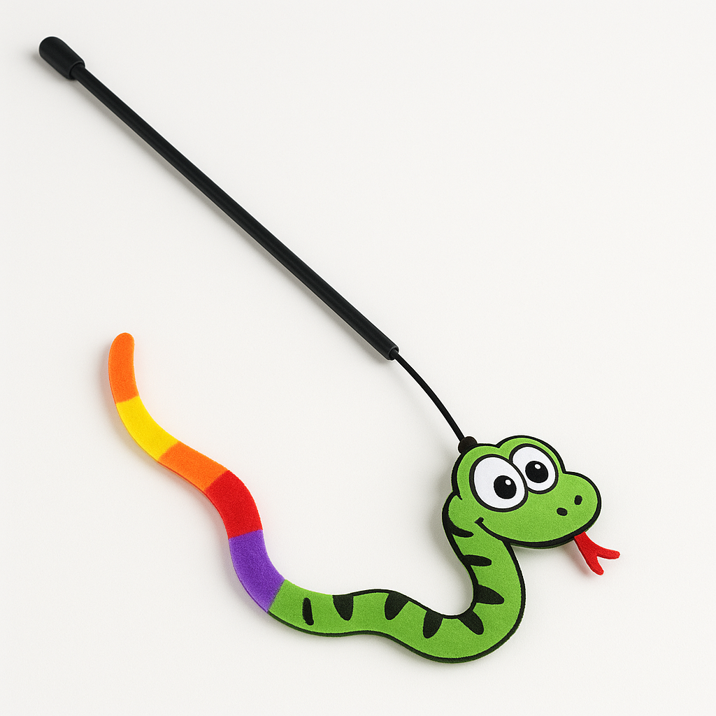 Interactive Cartoon Snake Cat Toy